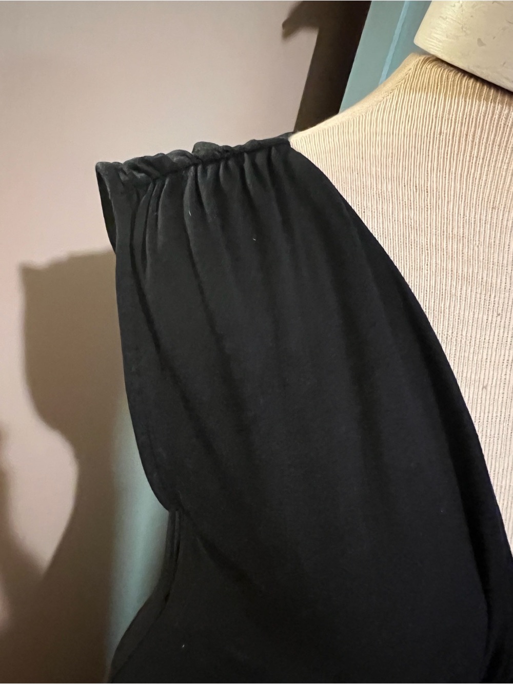 Soma Black Twist Front Deep V Sleeveless Soft Jersey Maxi Lounge Dress Medium M - Picture 8 of 11
